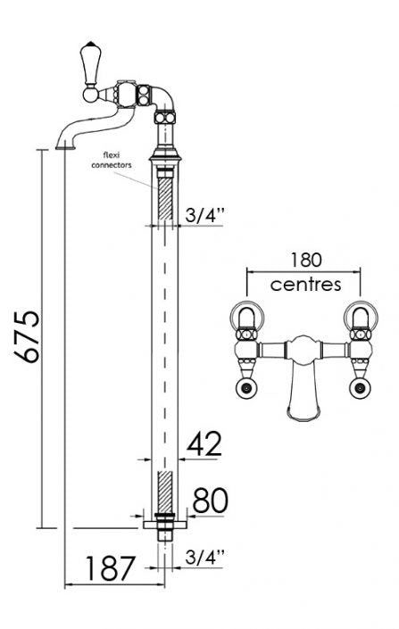 ASBURY - White Ceramic Lever Floor Bath Filler