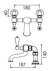 ASBURY - White Ceramic Lever Bath Filler