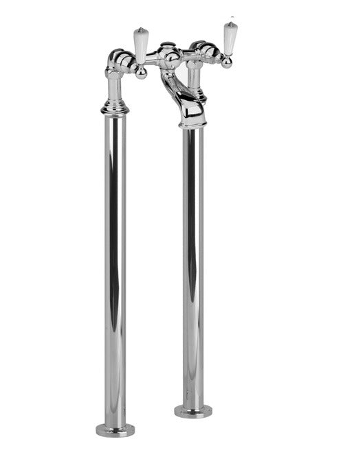 ASBURY - White Ceramic Lever Floor Bath Filler