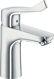 Focus Single lever basin mixer 100 with extra long handle and pop-up waste