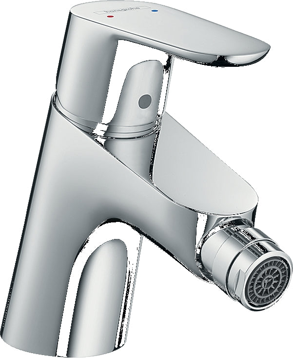 Focus Single lever bidet mixer with pop-up waste