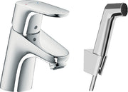 Focus Single lever basin mixer 70 with bidet spray and shower hose 160 cm