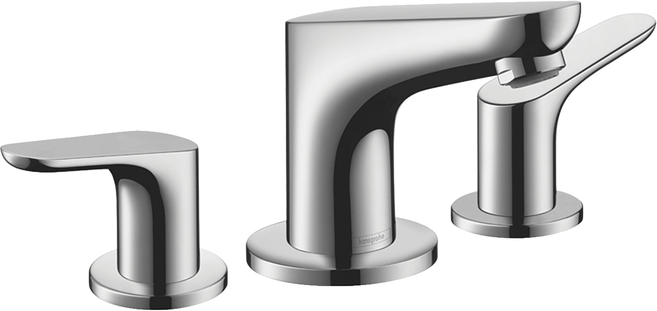 Focus 3-hole basin mixer 100 with pop-up waste