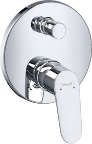 Focus Single lever manual bath mixer for concealed installation with integrated backflow prevention