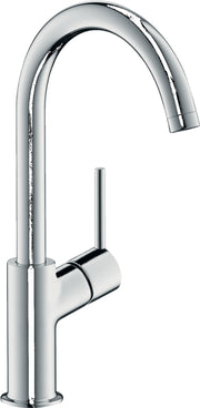 Talis Single lever basin mixer 210 with swivel spout and push-open waste