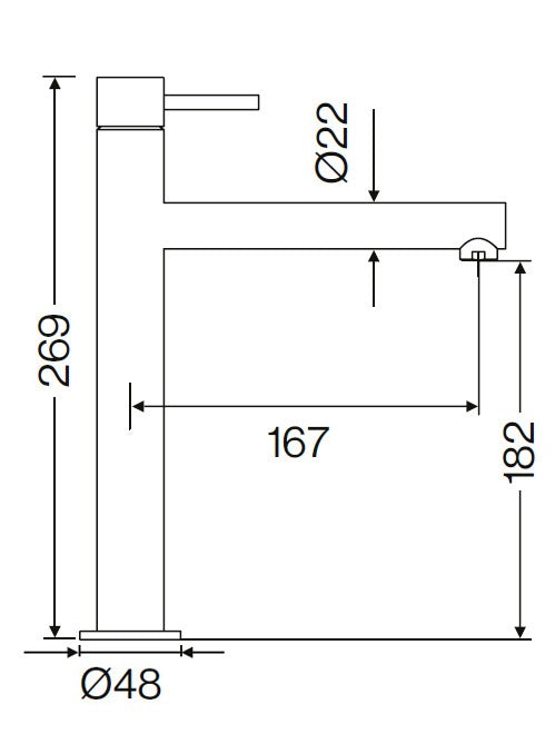 ST25S Extended Mono Basin Mixer