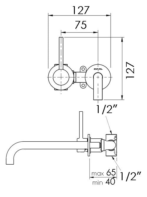 X11 - Mini Wall Basin LEFT - PVD
