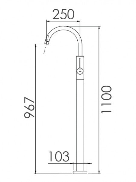 TECHNO 465 - Single Leg Floor Bath Filler