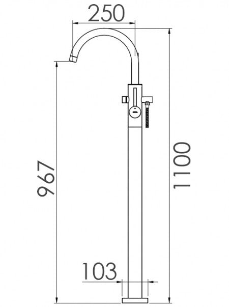 TECHNO 465 - Single Leg Floor Bath/Shower Mixer