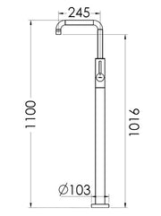 TECHNO 465 - 'L' SPOUT Single Leg Floor Bath Filler