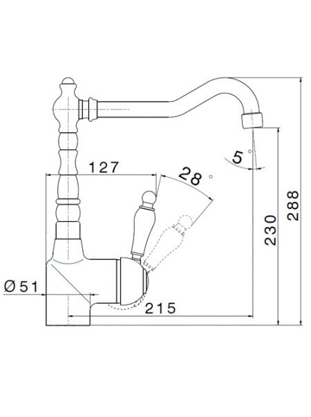 KT99 - Kitchen Traditional Single Lever