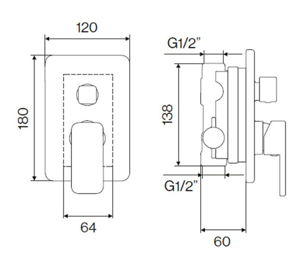 LOFT Concealed Bath/Shower Mixer