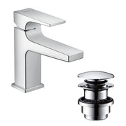 Metropol Single lever basin mixer 100 with lever handle for handrinse basins with push-open waste set