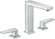 Metropol 3-hole basin mixer 160 with lever handles and push-open waste