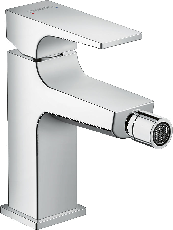 Metropol Single lever bidet mixer with lever handle and push-open waste
