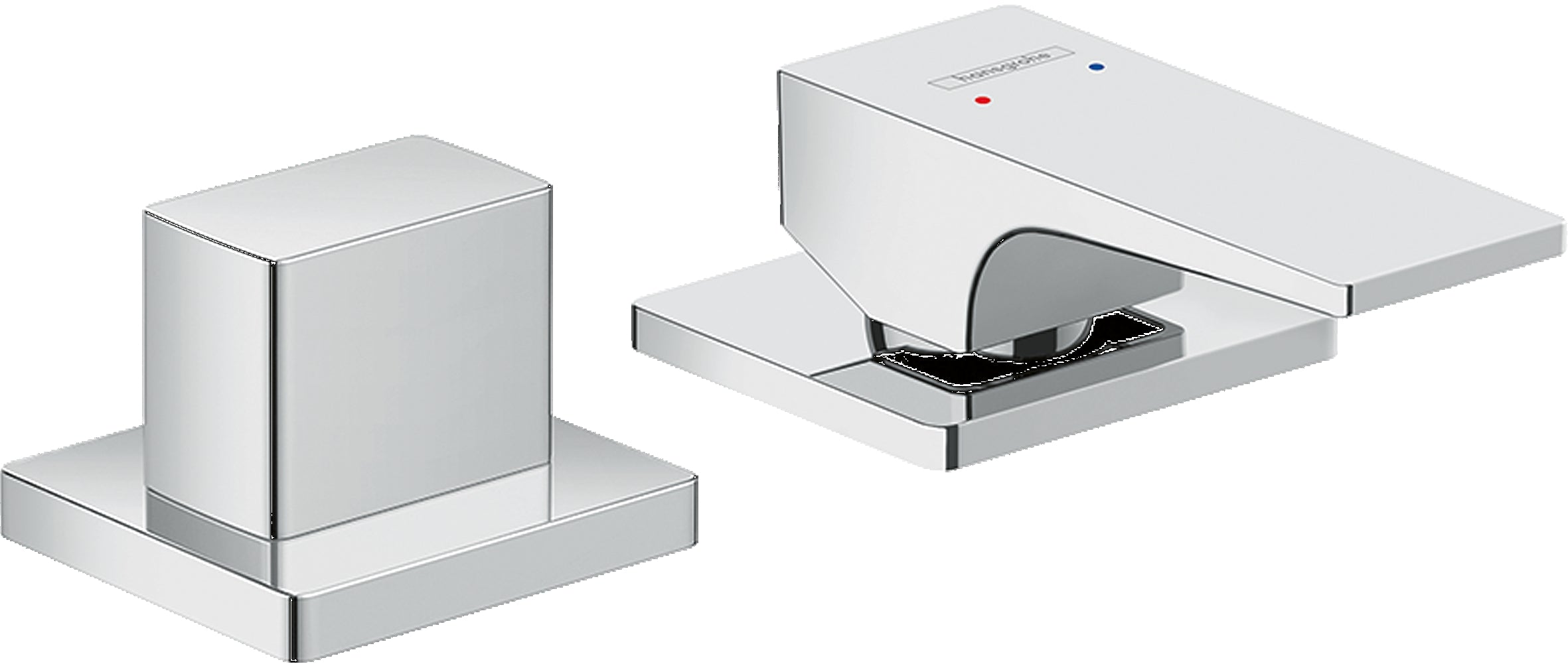 Metropol 2-hole rim-mounted manual single lever bath mixer with lever handle
