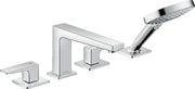 Metropol 4-hole rim-mounted bath mixer with lever handle for Secuflex