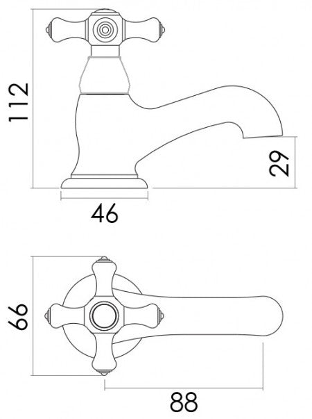 EDWARDIAN - Pair 1/2 inch Pillar Taps