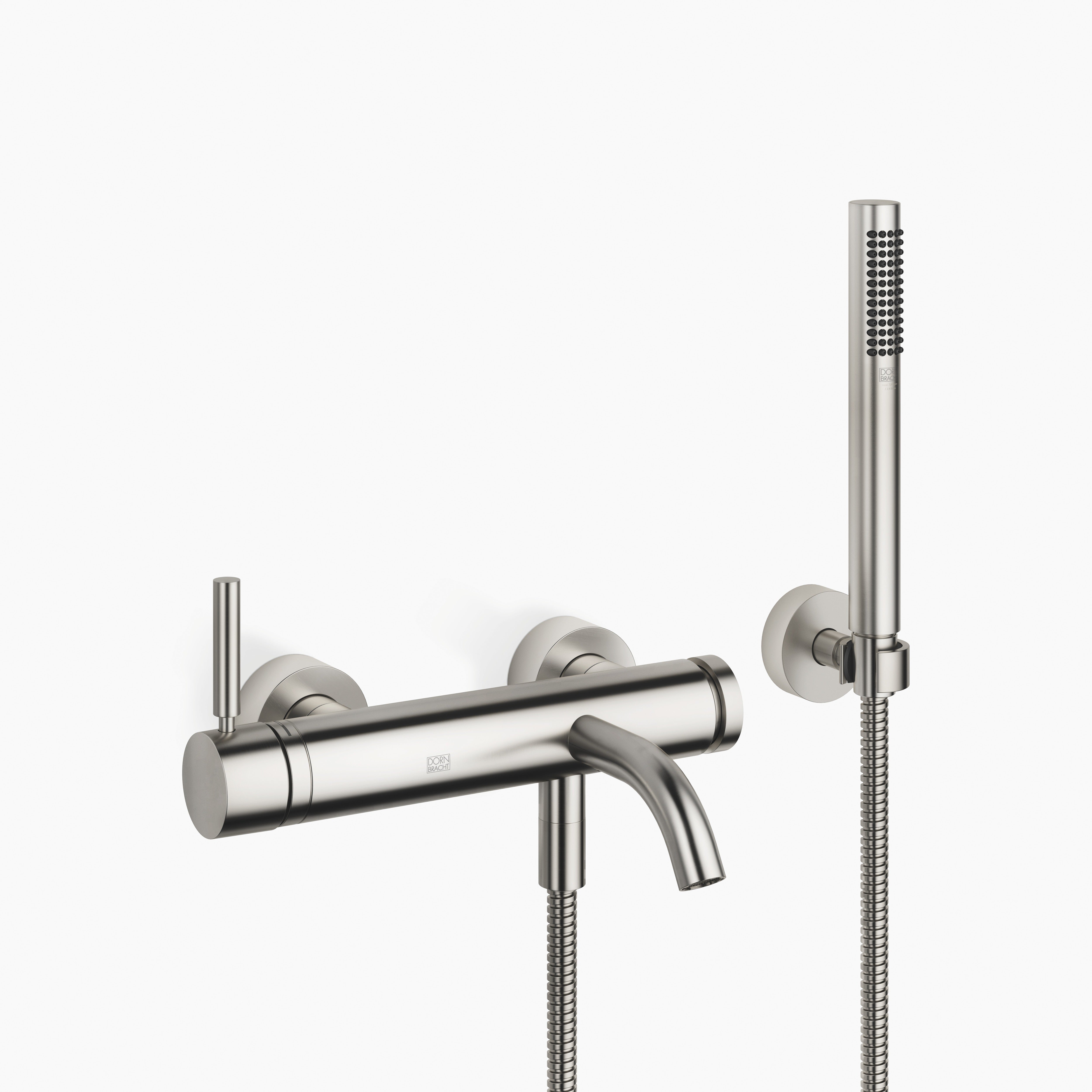 Meta Single Lever Bath Mixer For Wall Mounting With Hand Shower Set Chrome