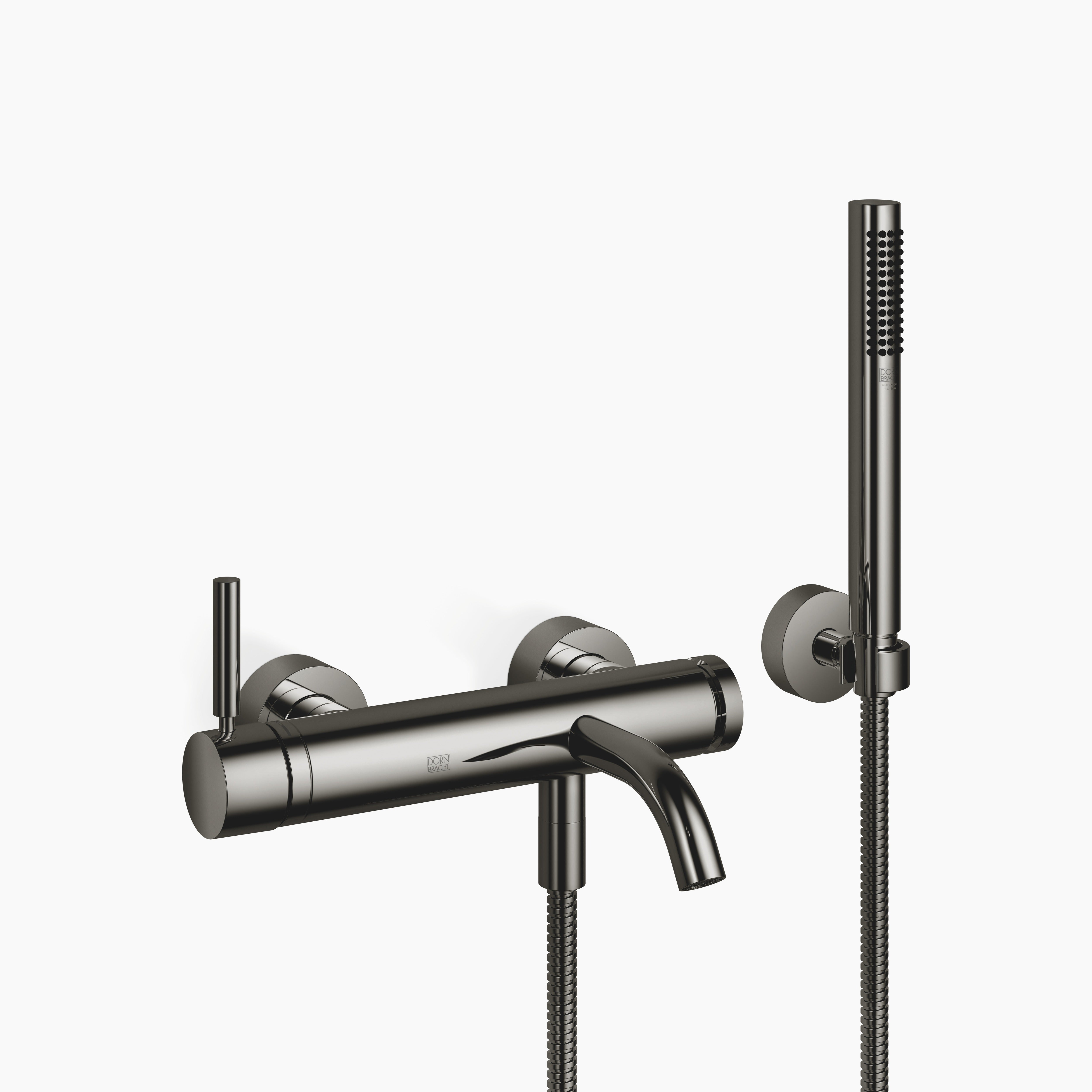 Meta Single Lever Bath Mixer For Wall Mounting With Hand Shower Set Chrome
