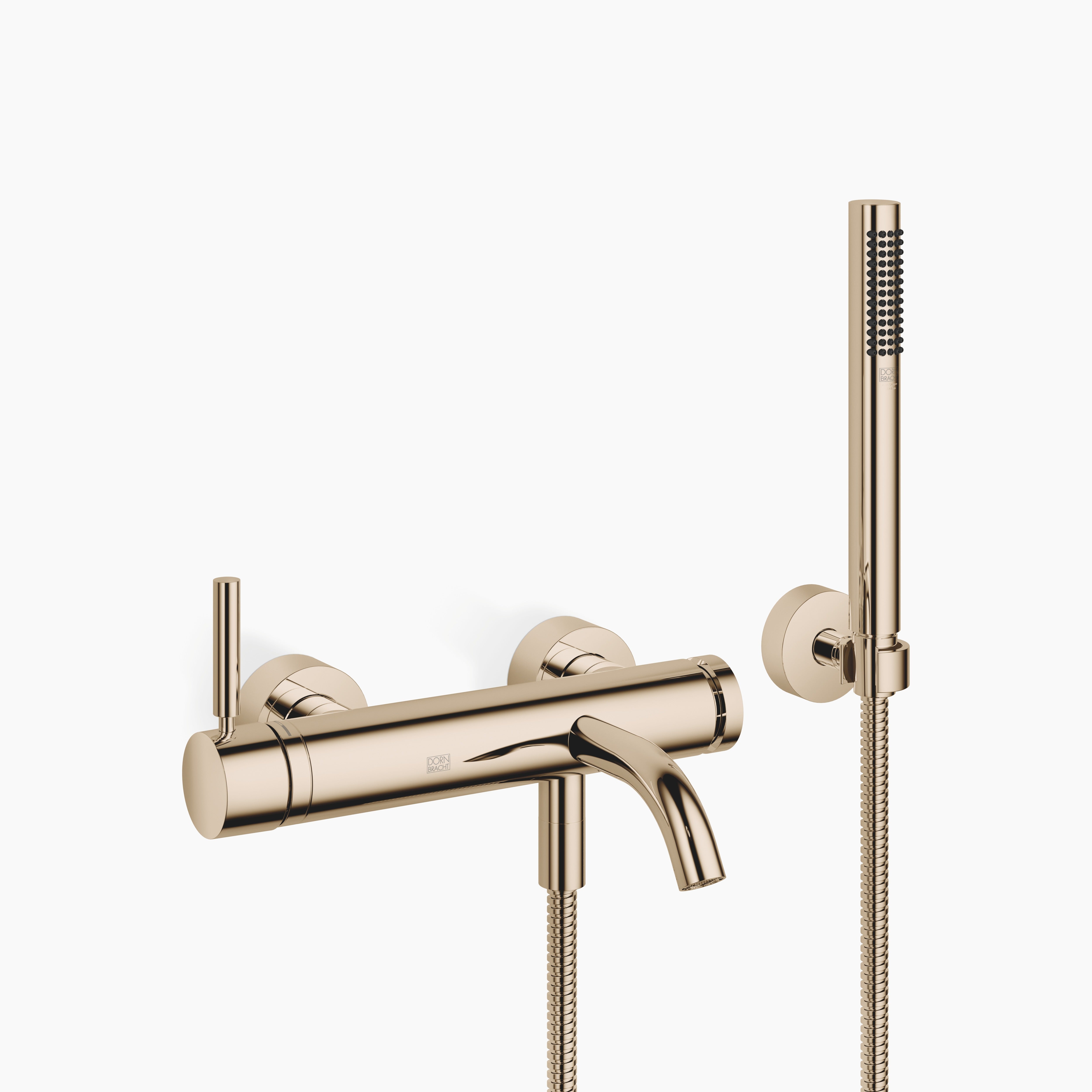 Meta Single Lever Bath Mixer For Wall Mounting With Hand Shower Set Chrome