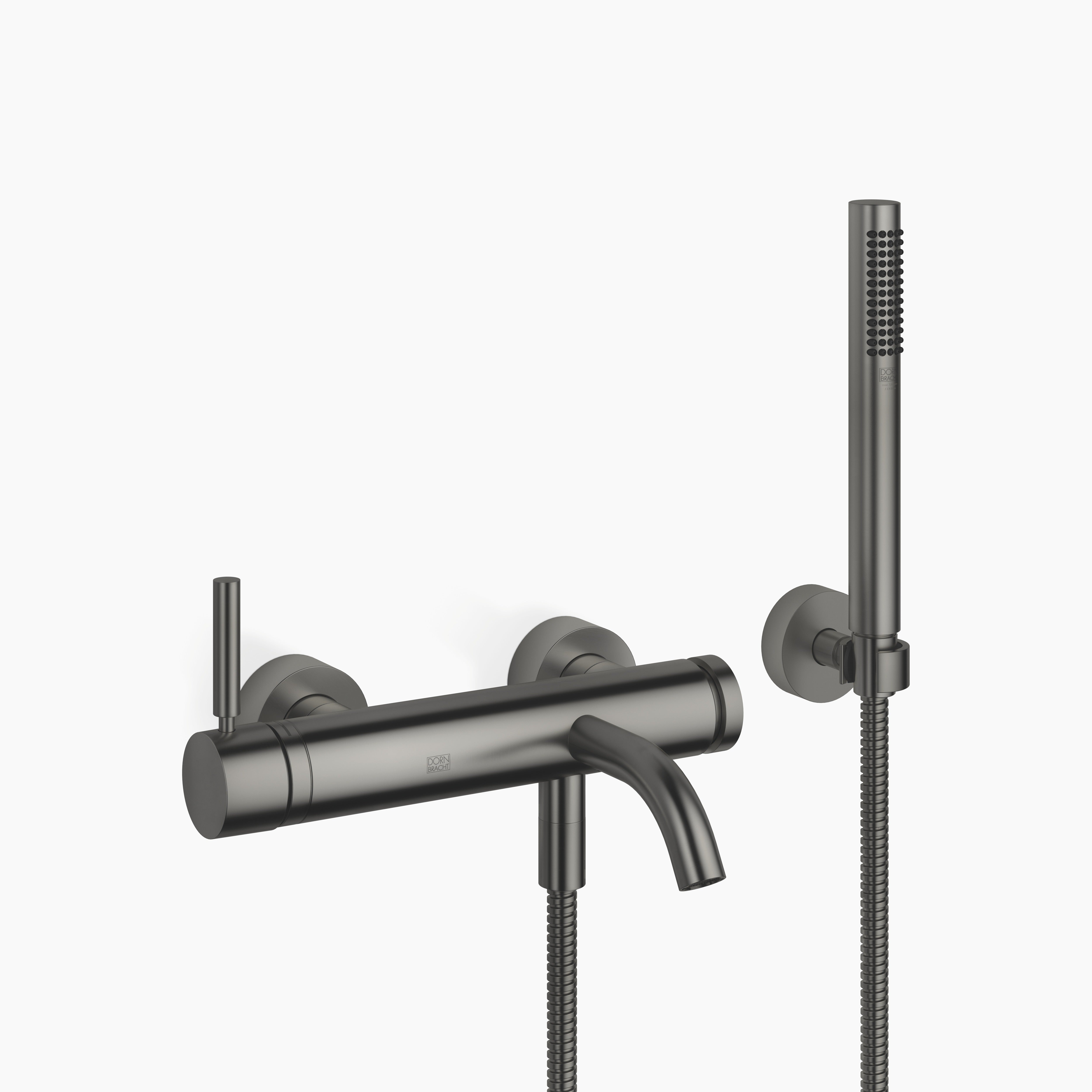Meta Single Lever Bath Mixer For Wall Mounting With Hand Shower Set Chrome
