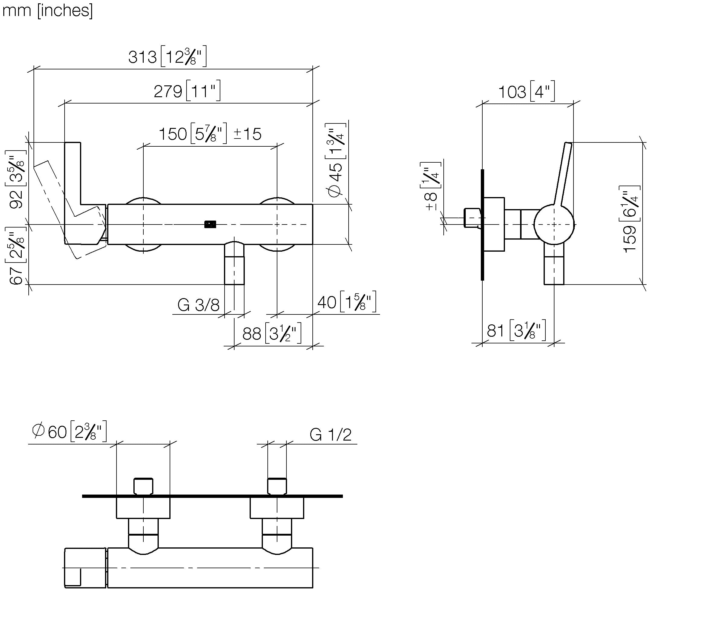 Imo Single Lever Shower Mixer For Wall Mounting Chrome