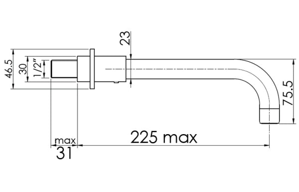 TECHNO 300 - 1/2 inch Wall Spout