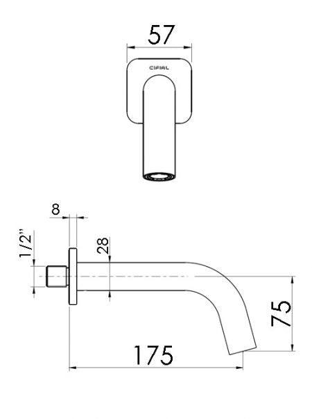 TEXA 1/2 Inch Wall Spout