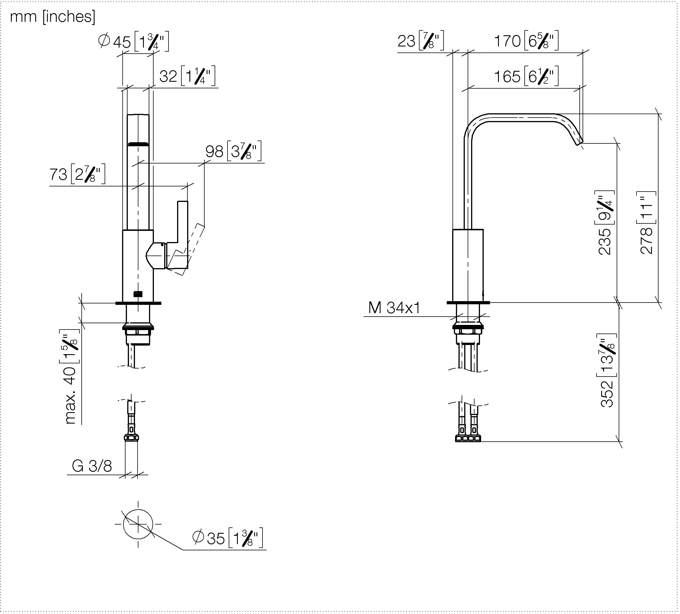 Imo Single Lever Basin Mixer With High Spout Without Pop Up Waste Chrome
