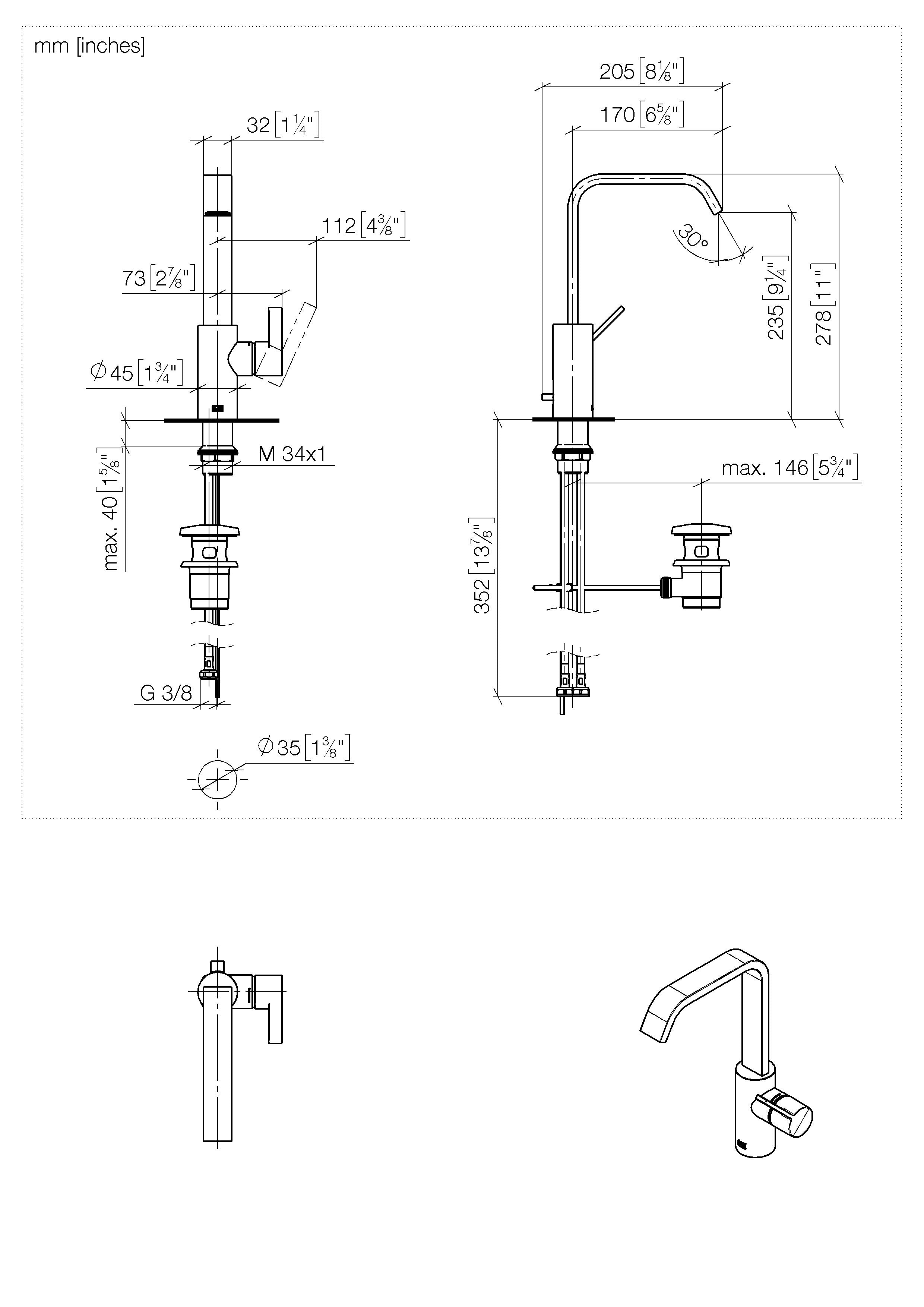 Imo Single Lever Basin Mixer With High Spout With Pop Up Waste Chrome