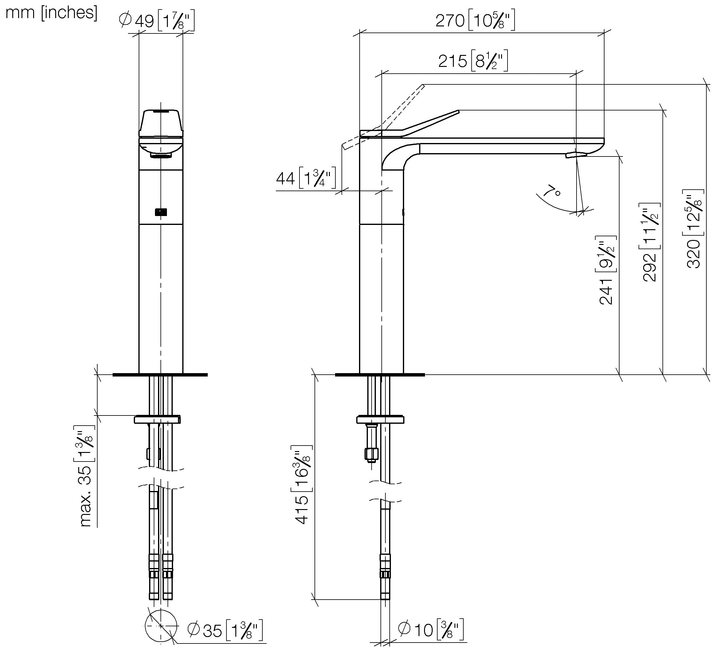 Liss Single Lever Basin Mixer With Raised Base Without Pop Up Waste Chrome II