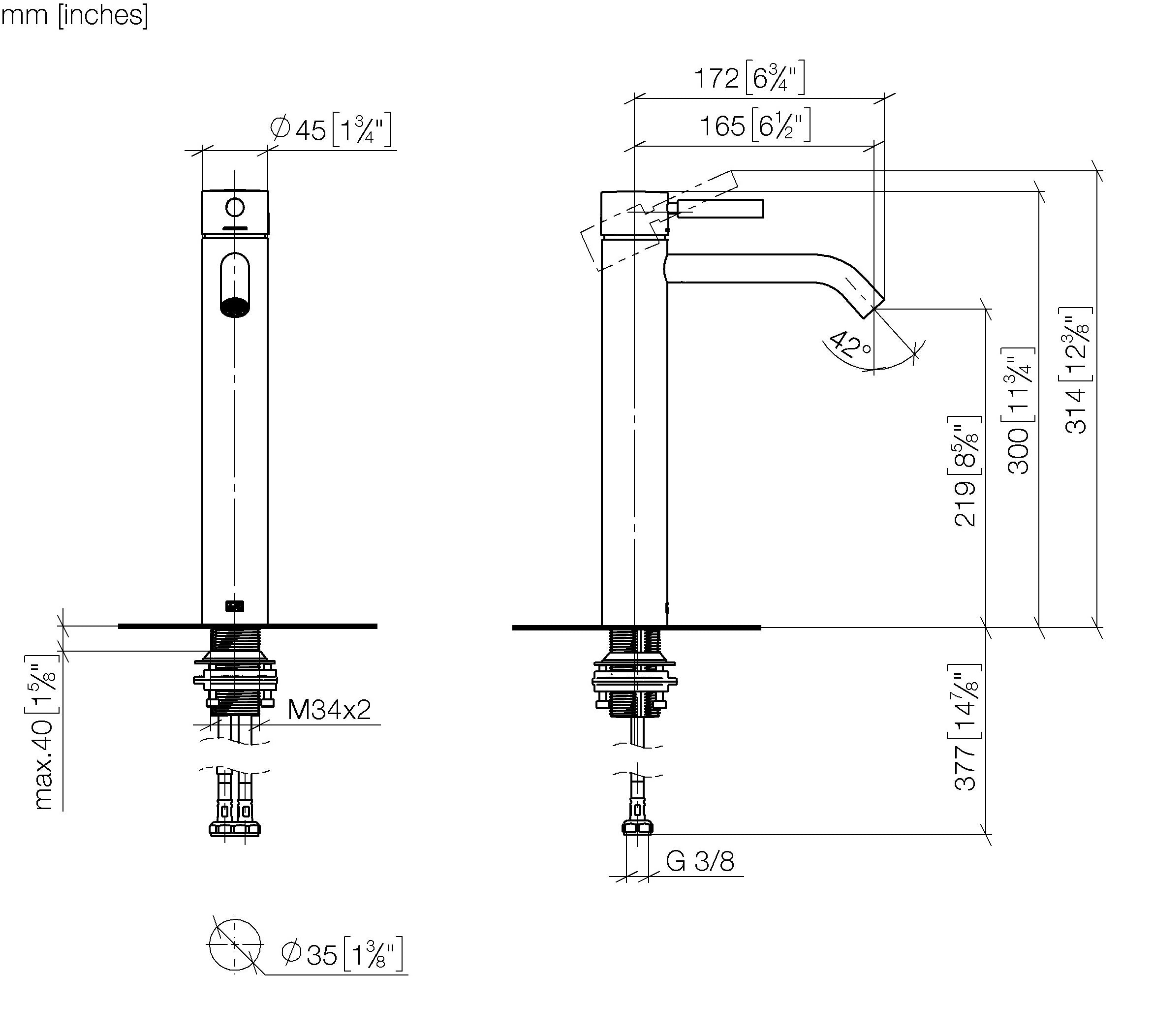 Meta Single Lever Basin Mixer With Raised Base Without Pop Up Waste Chrome III