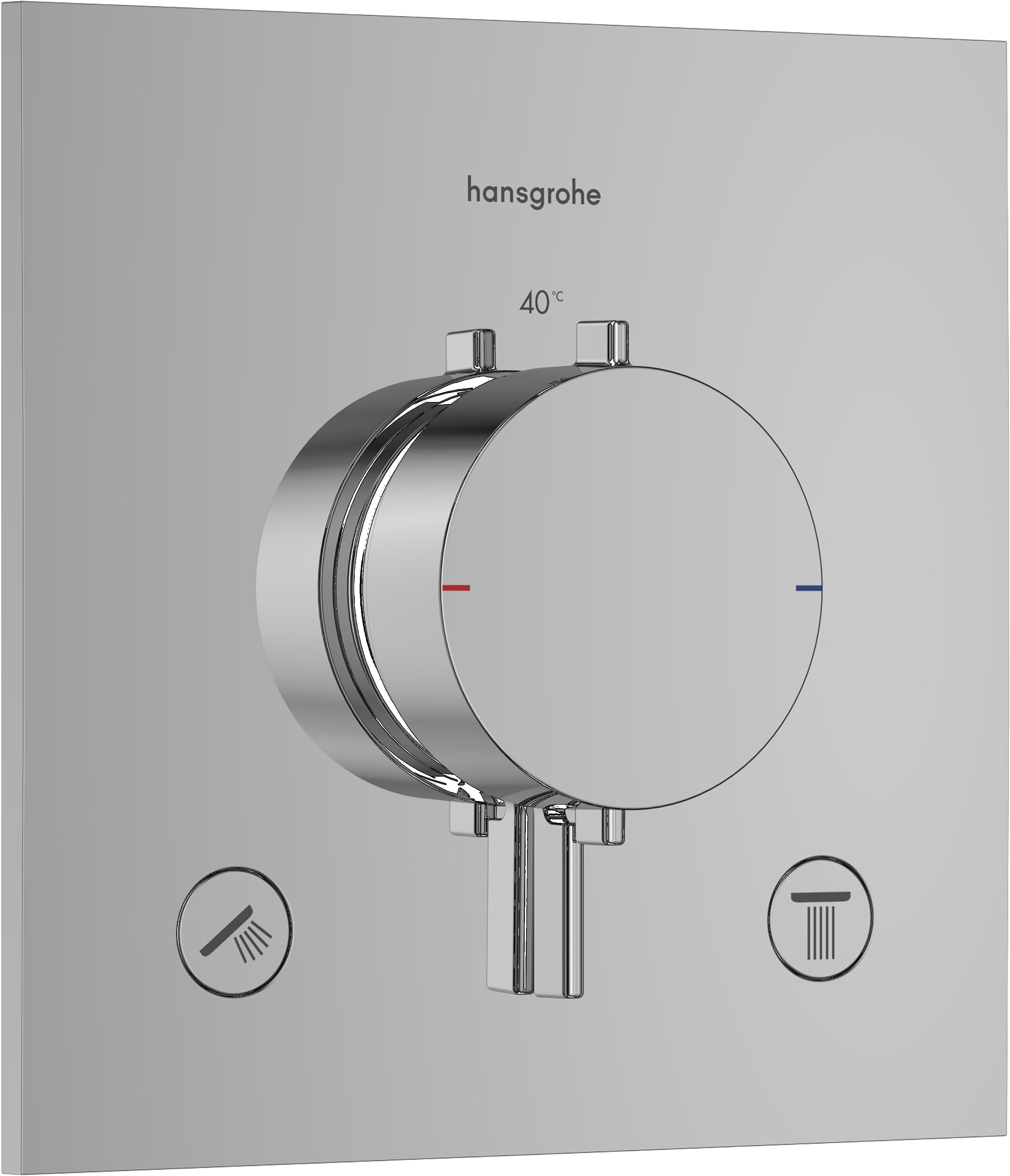 Ecostat Comfort E Thermostat for concealed installation for 2 functions