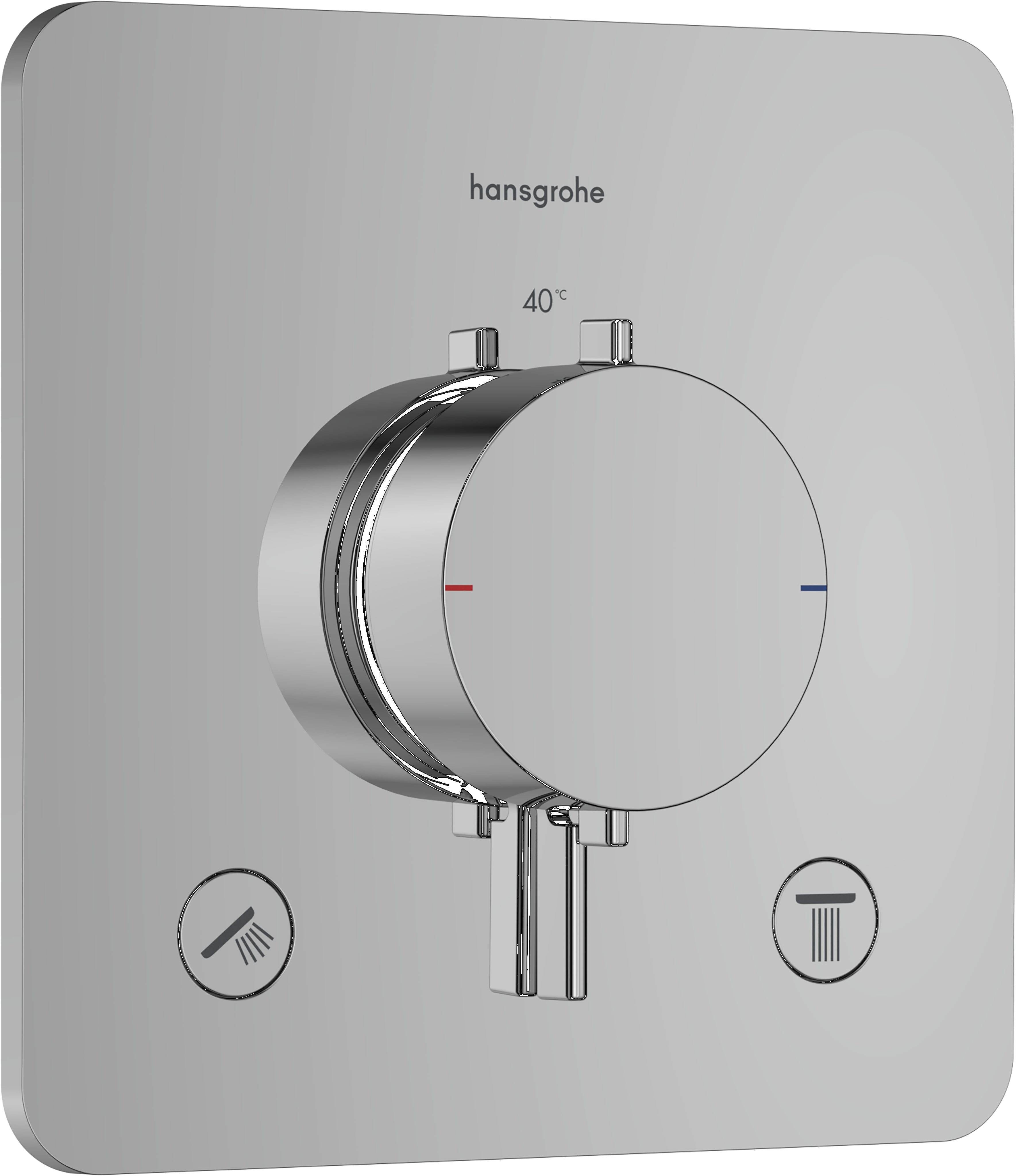 Ecostat Comfort Q Thermostat for concealed installation for 2 functions