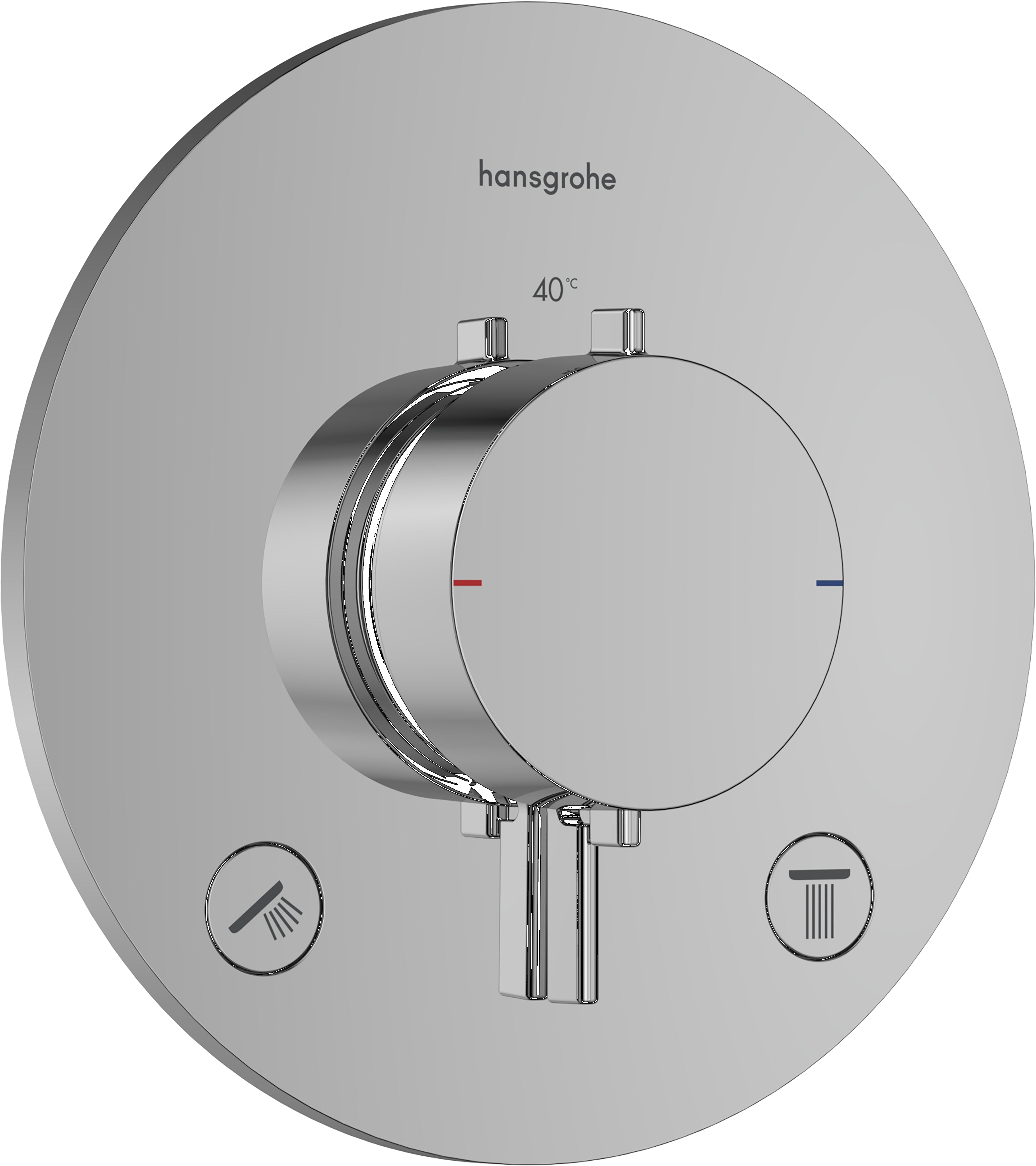 Ecostat Comfort S Thermostat for concealed installation for 2 functions