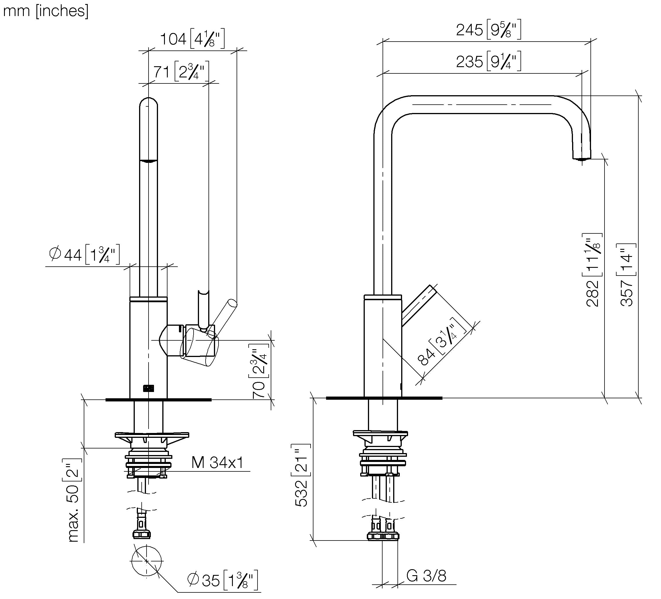 Meta Square Single Lever Mixer Chrome II