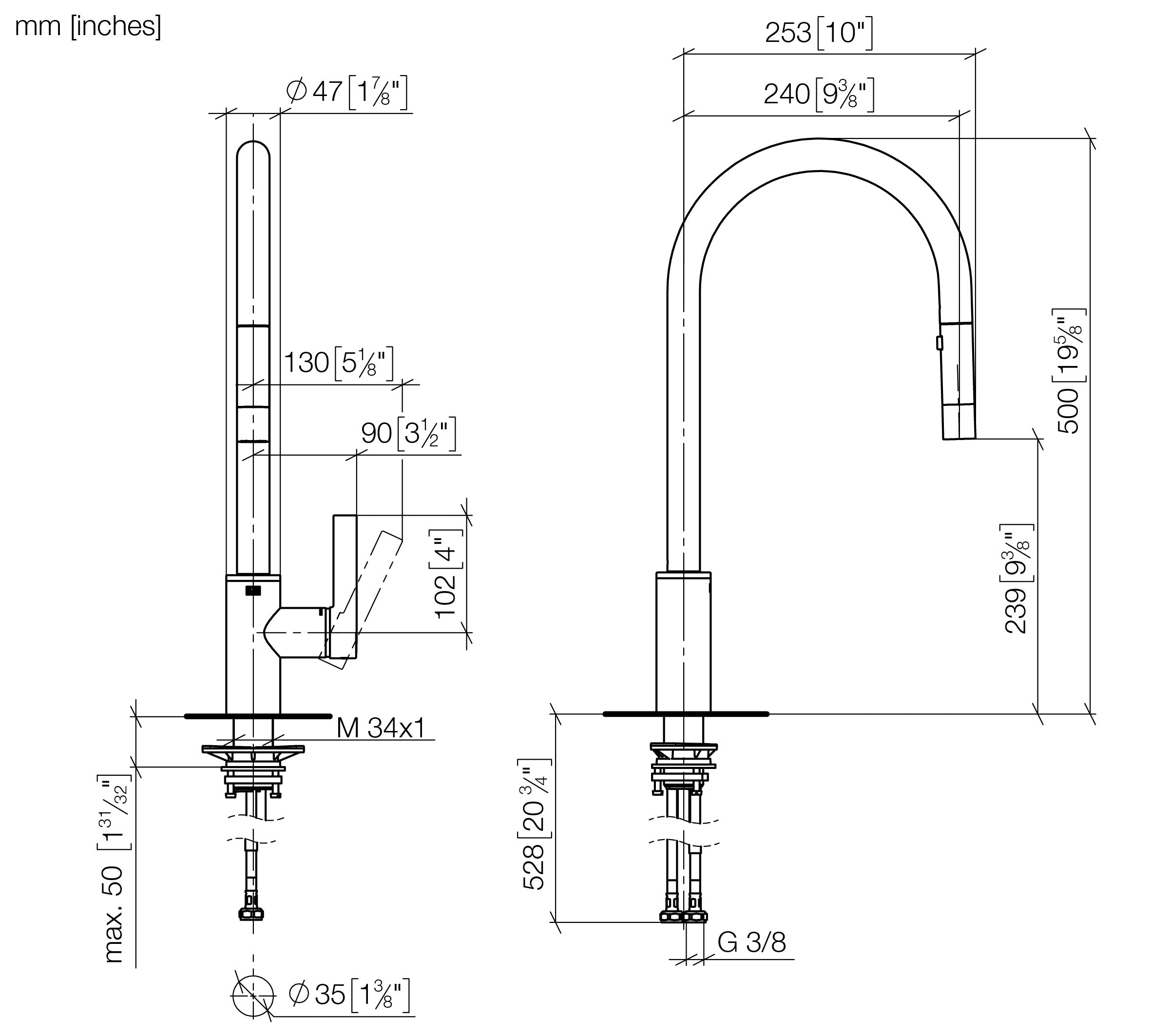 Tara Ultra Single Lever Mixer Pull Down With Spray Function Chrome
