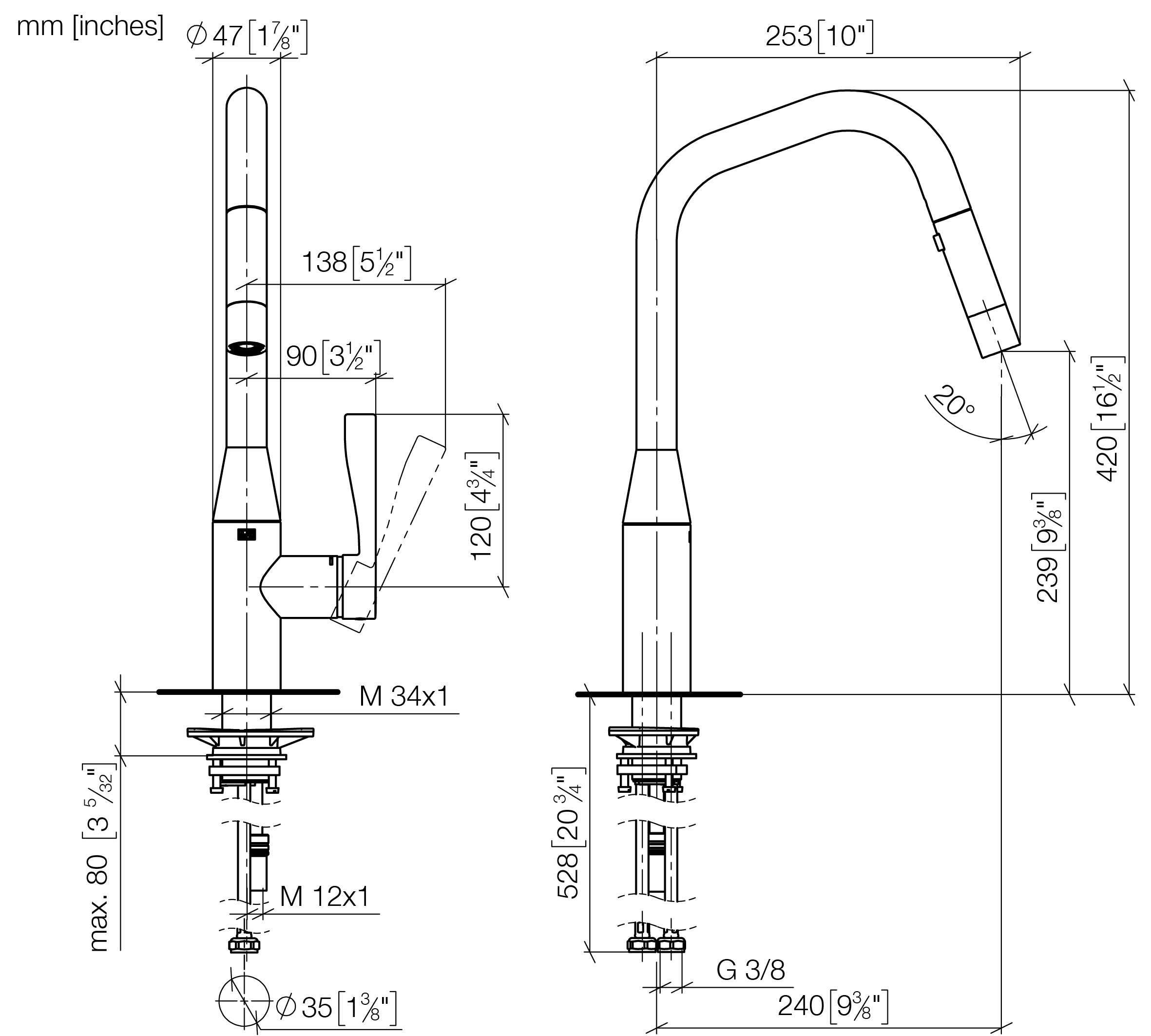 Sync Single Lever Mixer Pull Down With Spray Function Chrome II