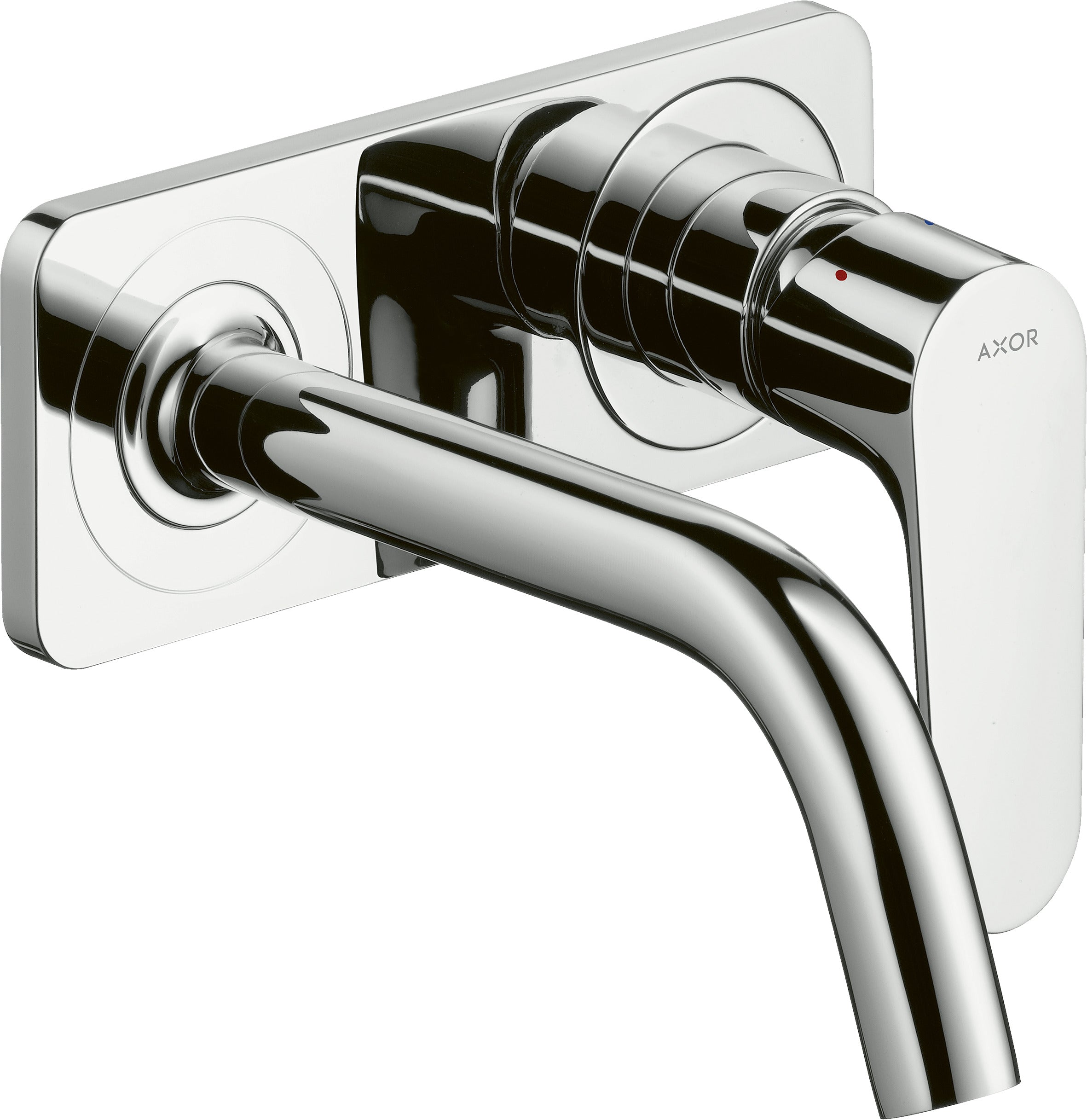 AXOR Citterio M Single lever basin mixer for concealed installation wall-mounted with spout 167 mm and plate