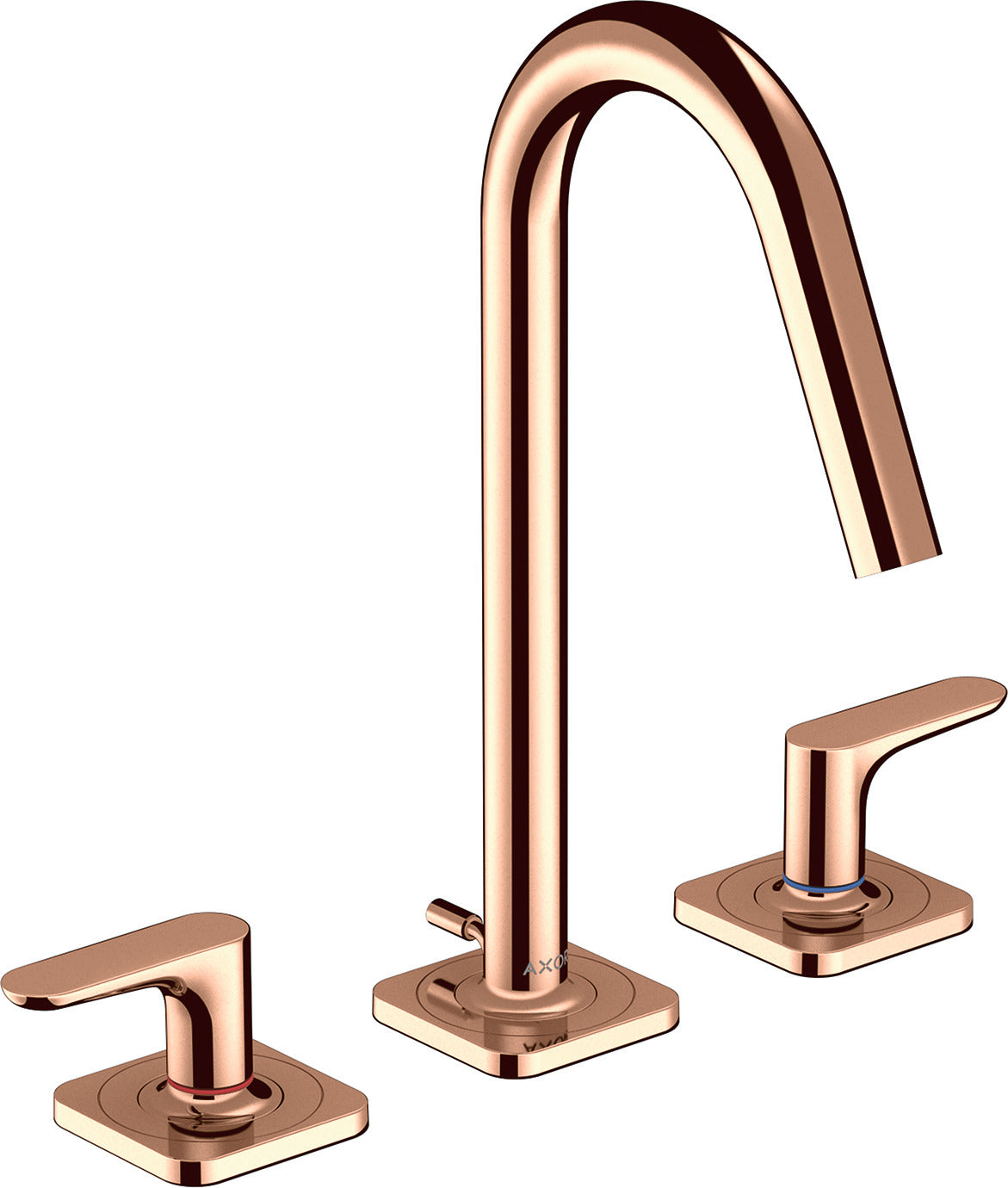 AXOR Citterio M 3-hole basin mixer 160 with lever handles, escutcheons and pop-up waste