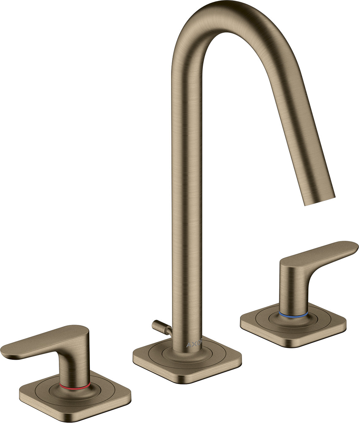 AXOR Citterio M 3-hole basin mixer 160 with lever handles, escutcheons and pop-up waste
