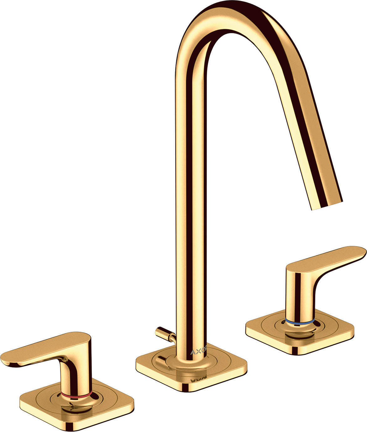 AXOR Citterio M 3-hole basin mixer 160 with lever handles, escutcheons and pop-up waste