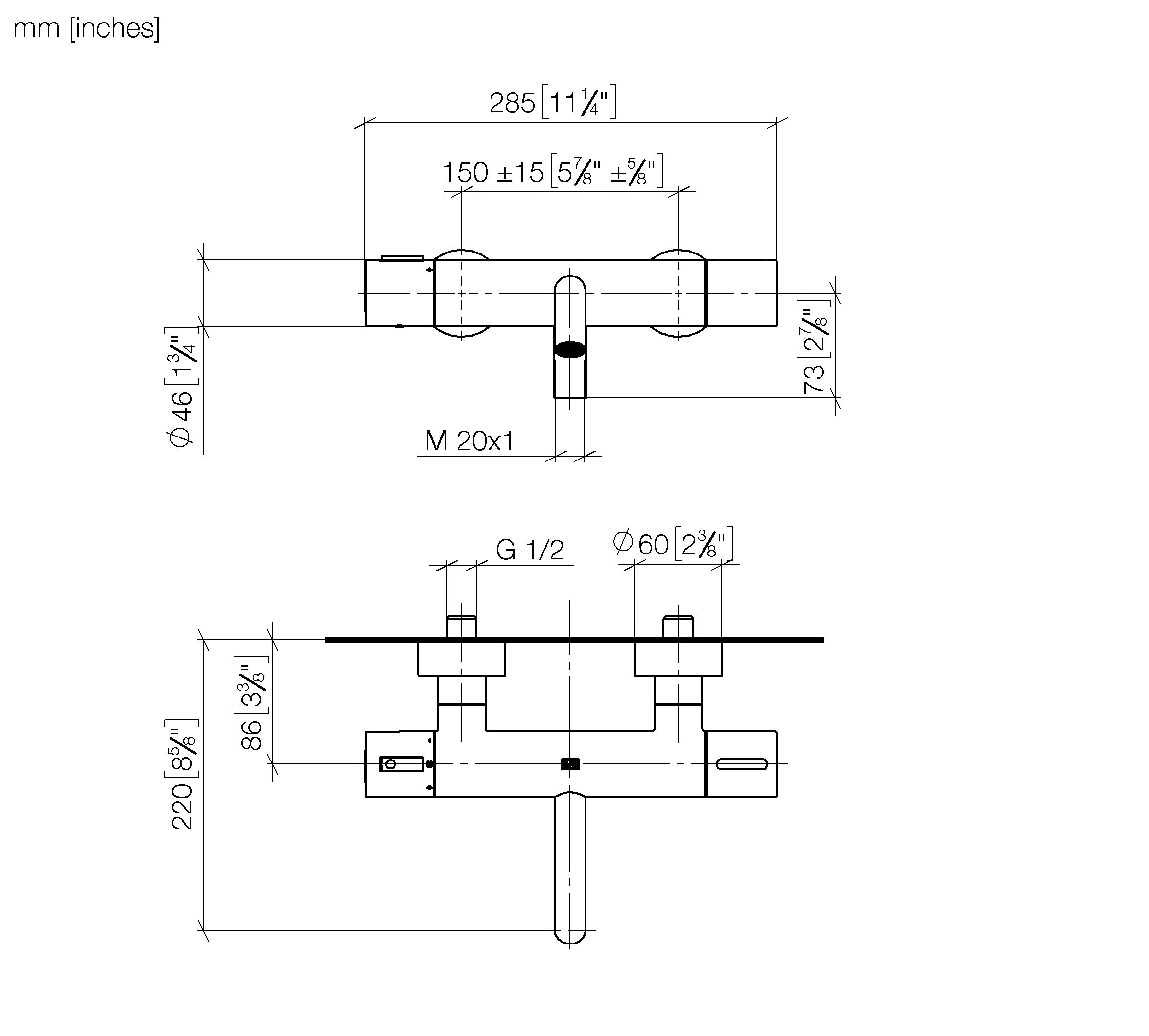 Meta Bath Thermostat For Wall Mounting Without Shower Set Chrome