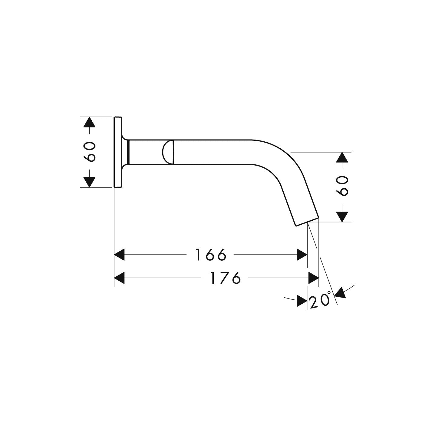 AXOR Citterio M 3-hole basin mixer for concealed installation wall-mounted with spout 166 mm, lever handles and escutcheons