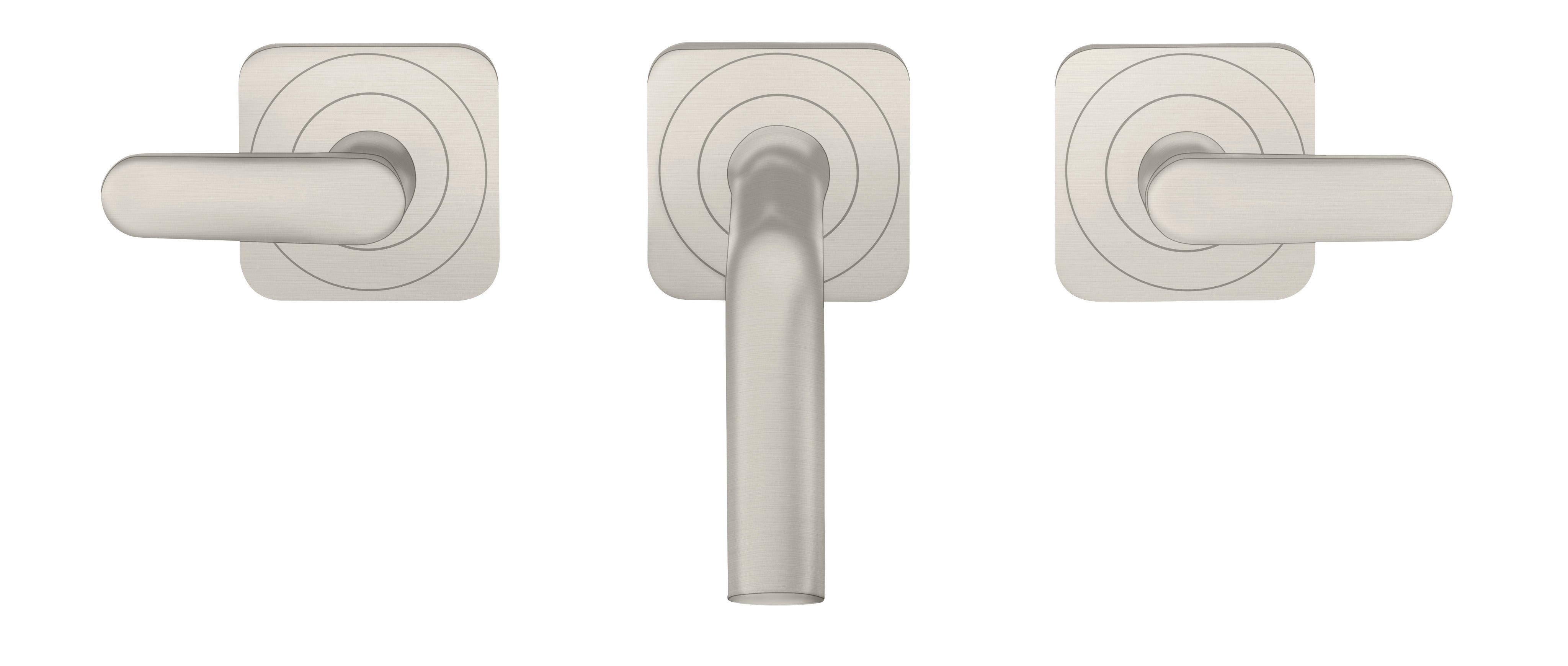 AXOR Citterio M 3-hole basin mixer for concealed installation wall-mounted with spout 166 mm, lever handles and escutcheons