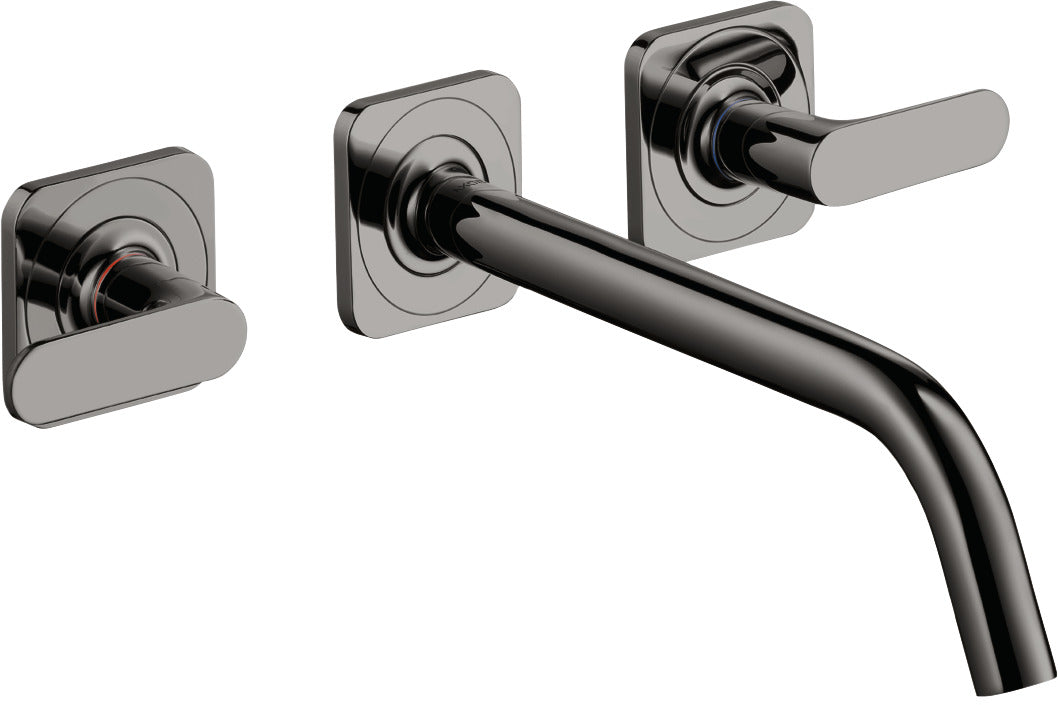 AXOR Citterio M 3-hole basin mixer for concealed installation wall-mounted with spout 226 mm, lever handles and escutcheons
