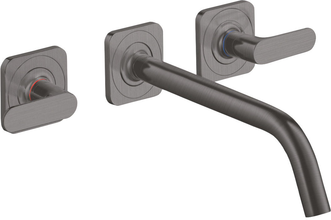 AXOR Citterio M 3-hole basin mixer for concealed installation wall-mounted with spout 226 mm, lever handles and escutcheons