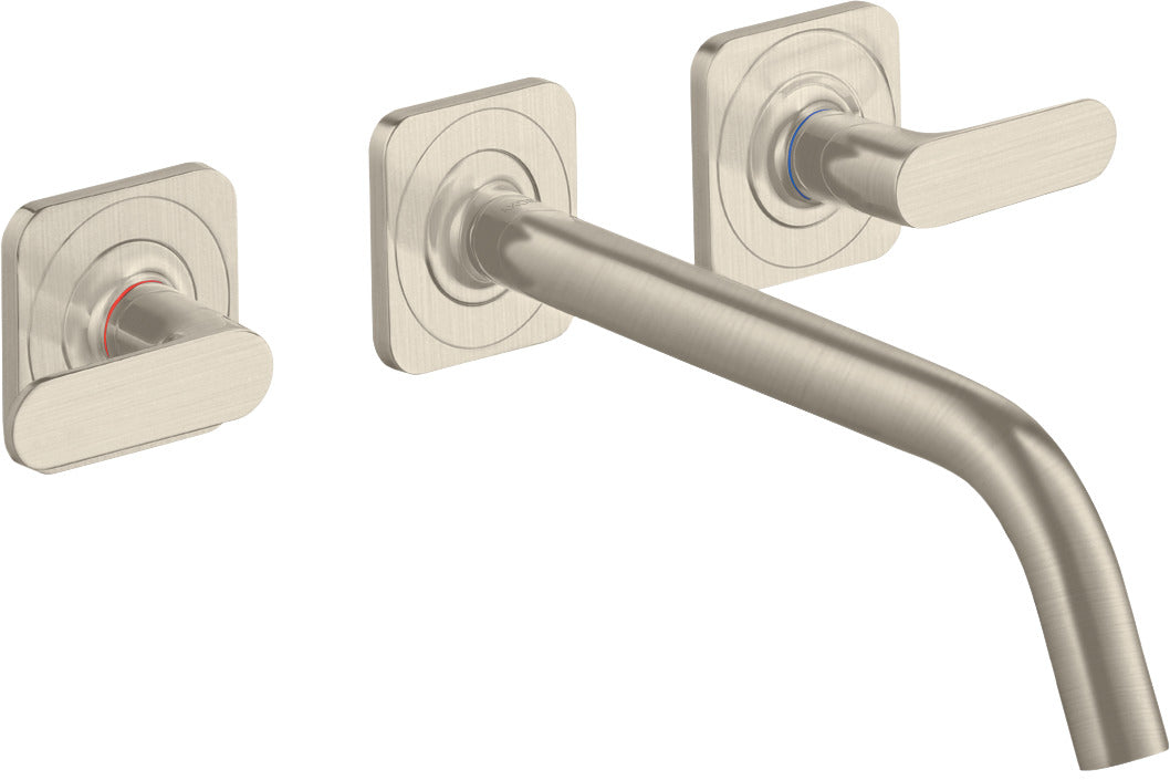 AXOR Citterio M 3-hole basin mixer for concealed installation wall-mounted with spout 226 mm, lever handles and escutcheons