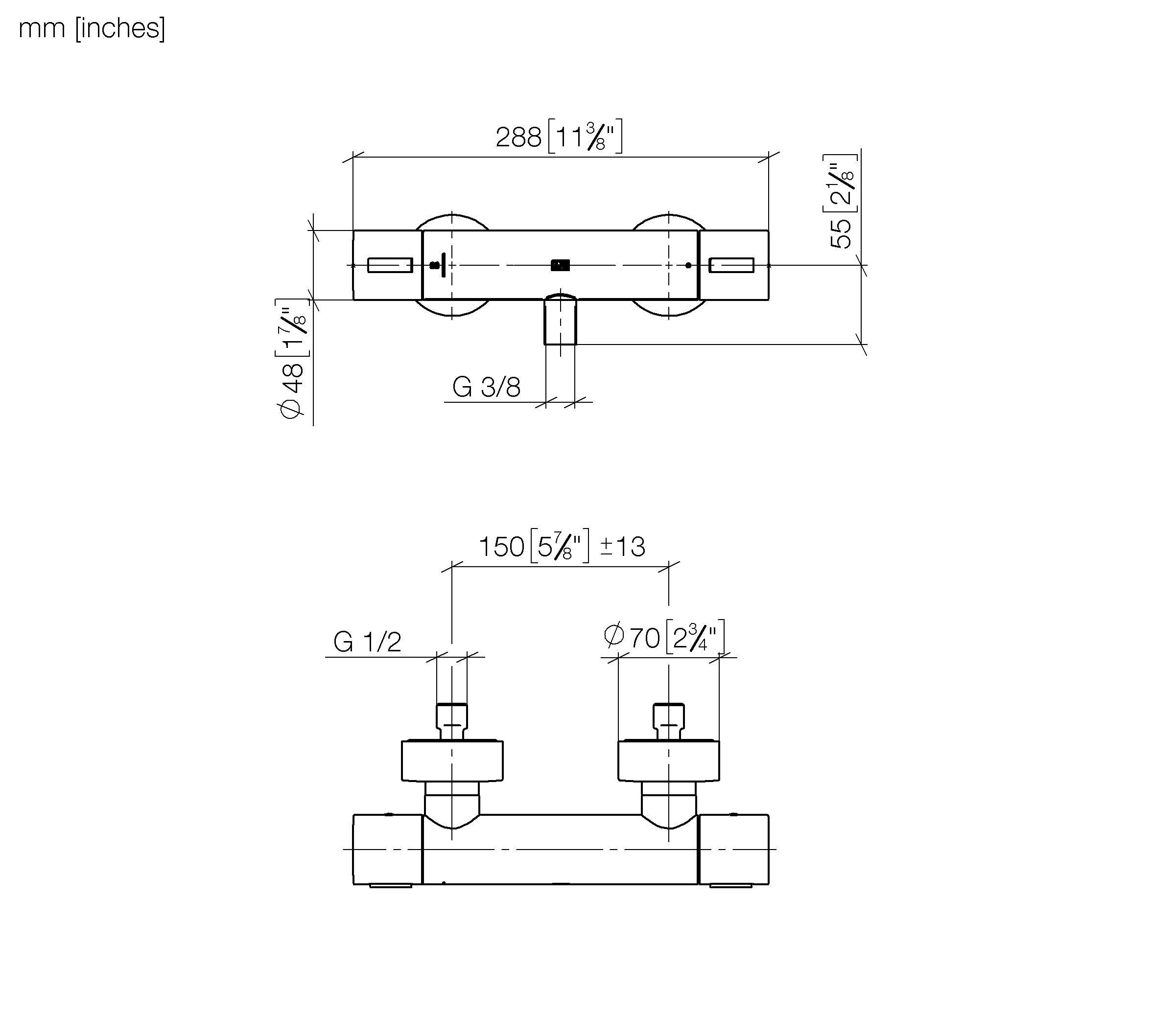 Shower Thermostat For Wall Mounting Chrome